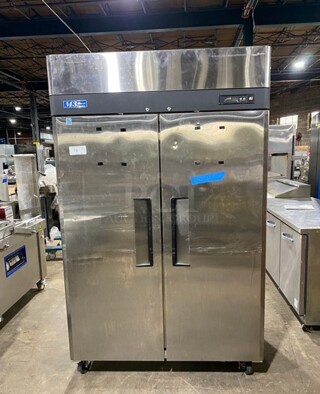 Turbo Air Commercial 2 Door Reach In Freezer! With Poly Coated Racks! Solid Stainless Steel! Model: M3F472 SN: M3F4L76034 115V 