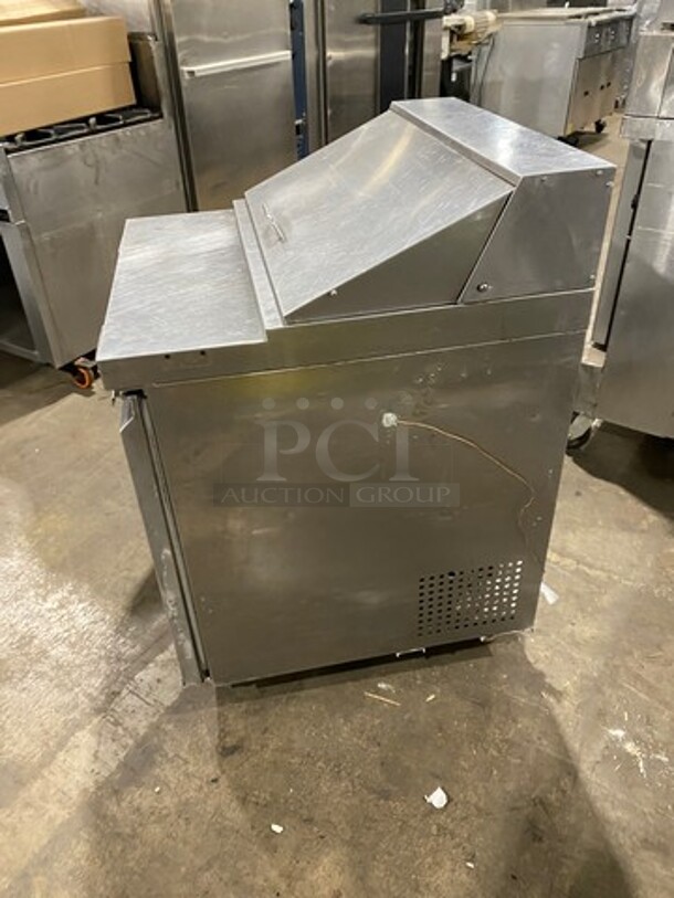 Avantco Commercial Refrigerated Sandwich Prep Table! Single Door Storage Space Underneath! All Stainless Steel! On Casters! Model: 178SCL1 115V - Image 3 of 7