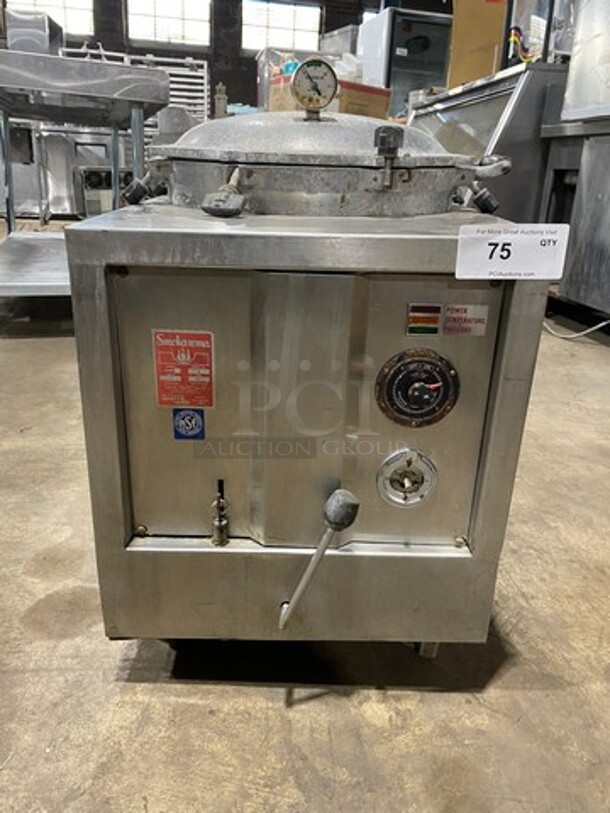Smokaroma Commercial Electric Powered Pressure BBQ Cooker/ Smoker! All Stainless Steel! On Casters! Model: CU200F SN: 6118 208V