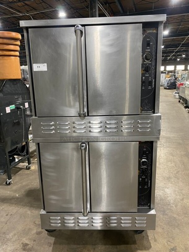 American Range Commercial Natural Gas Powered Double Deck Convection Oven! With Solid Doors! All Stainless Steel! On Casters! 2x Your Bid Makes One Unit! Model: MSD2 SN: 150708080 - Image 1 of 11