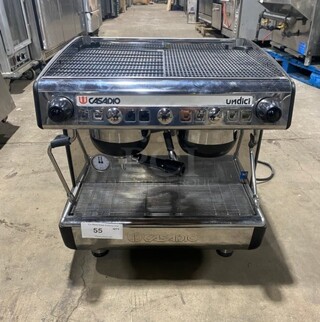 Casadio Stainless Steel Commercial Countertop 2 Group Espresso Machine w/ 2 Portafilters and 2 Steam Wands!