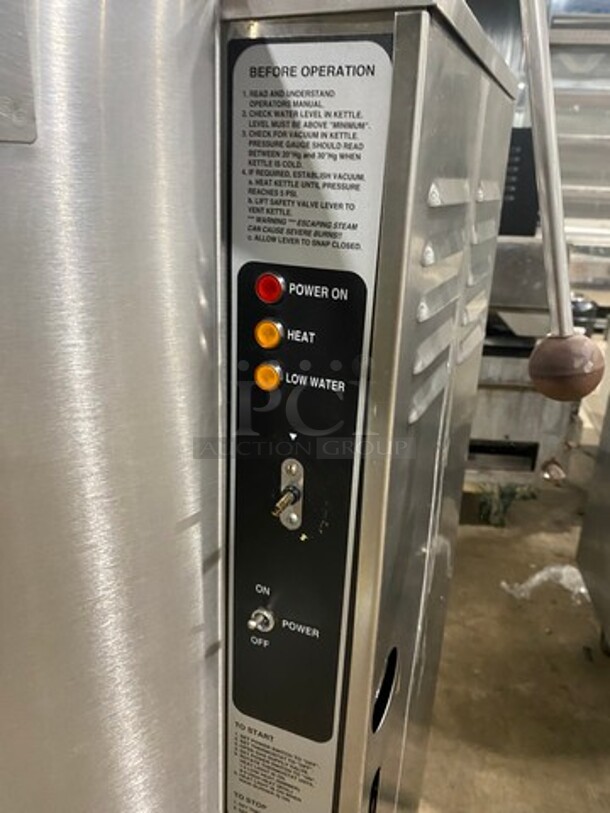 Nice! GROEN Natural Gas Powered All Stainless Steel Commercial Jacketed Steam Kettle! Model GG40! On Legs! - Image 6 of 9