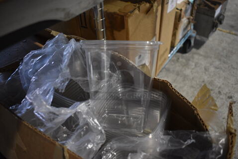 Box of BRAND NEW Clear Plastic Containers