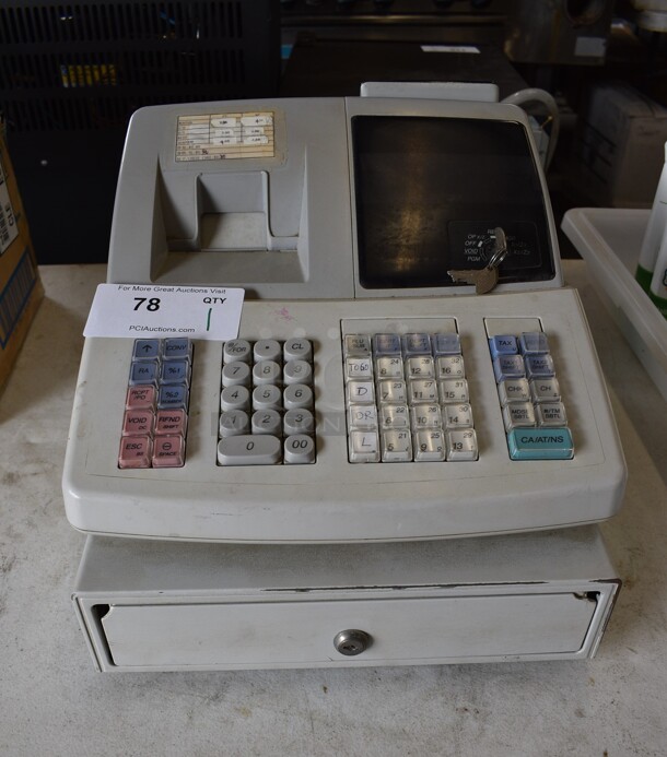 Sharp Countertop Electronic Cash Register. Comes w/ Key. 14x19x12