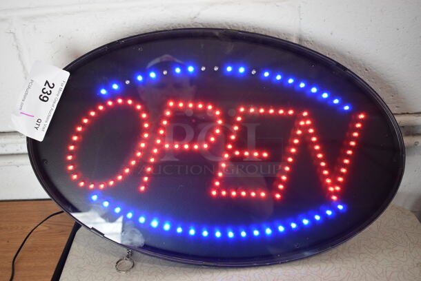 Open Light Up Sign. 23x2x13