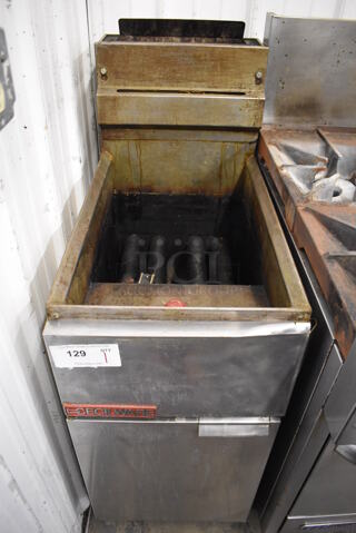 Cecilware FMP40 Stainless Steel Commercial Floor Style Natural Gas Powered Deep Fat Fryer. 115,000 BTU. 15.5x30x46