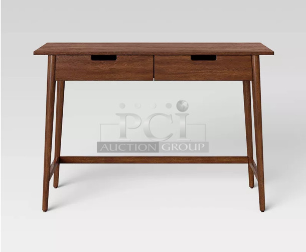 BRAND NEW IN BOX! Project 62 Ellwood Wood Writing Desk with Drawers. Stock Picture Used For Gallery Picture. - Image 1 of 5