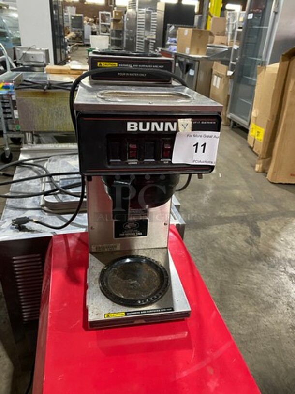 Bunn Commercial Countertop Coffee Maker! With 2 Coffee Pot Warmers! All Stainless Steel! Model: VP172 SN: VP17079260 120V 60HZ 1 Phase