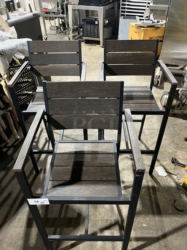 NICE! BRAND NEW! Havana Collection Outdoor Bar Stool! With Driftwood-Insipired Poly Lumber Slats! 3X Your Bid - Image 6 of 6