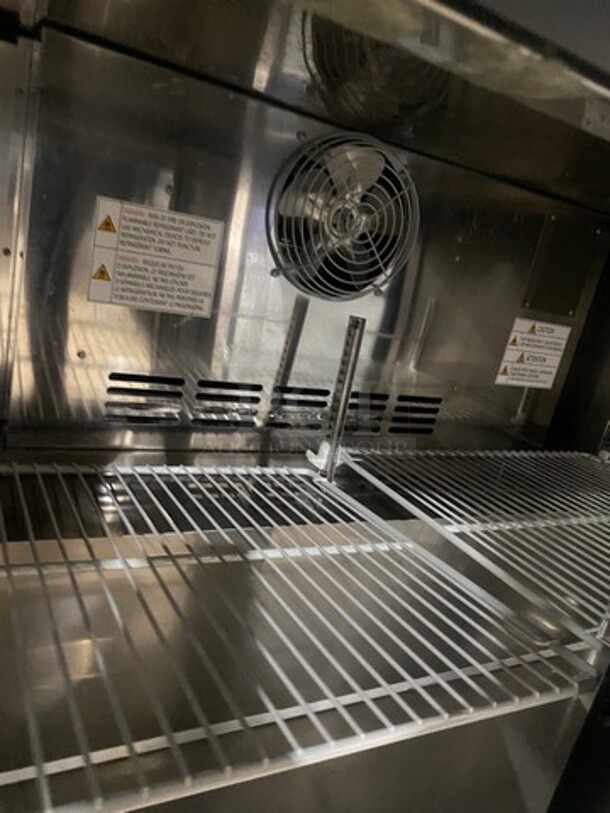 Turbo Air Commercial 2 Door Lowboy/Worktop Freezer! With Poly Coated Racks! All Stainless Steel! On Casters! Model: MUF48 SN: H2KMU4FEY1484 115V 60HZ 1 Phase - Image 6 of 8