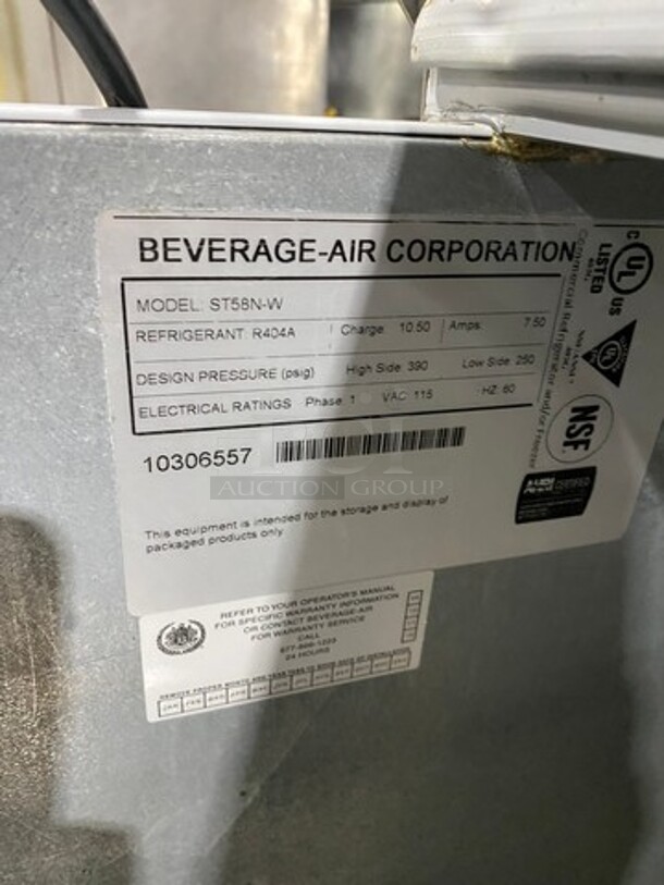 COOL! Beverage Air Dual Access Milk Cooler! Stainless Steel And White Coated Steel! On Casters! Model: ST58NW SN: 10306557 115V 60HZ 1 Phase - Image 7 of 8