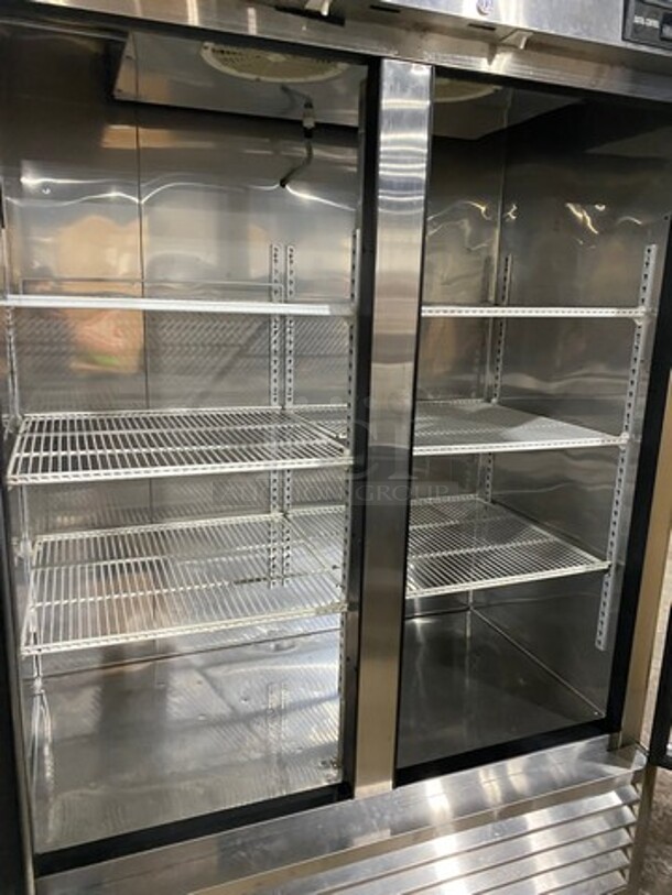 TURBO AIR- Digital Control 2 Glass Door Reach In Refrigerator! Stainless Steel!  On Commercial Casters! Model MSR-49G-2 115V/60Hz/1 Phase! On Casters!  - Image 5 of 9