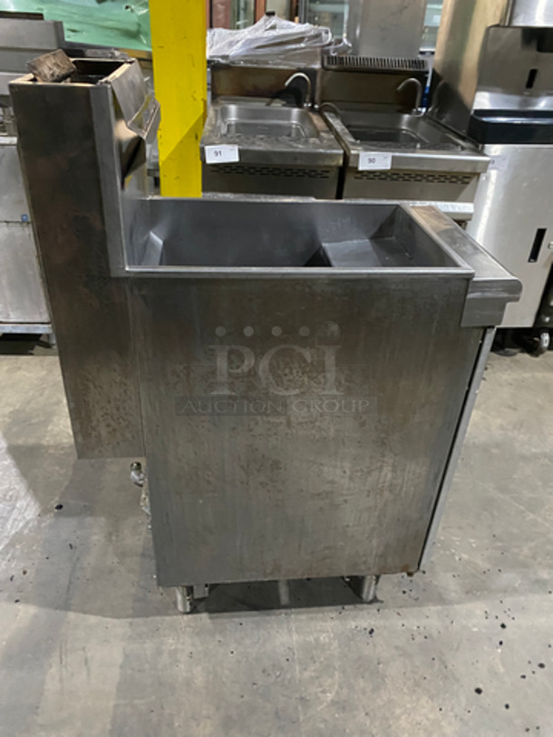 Adcraft Commercial Natural Gas Powered Deep Fat Fryer! With Backsplash! All Stainless Steel! On Legs! - Image 3 of 9