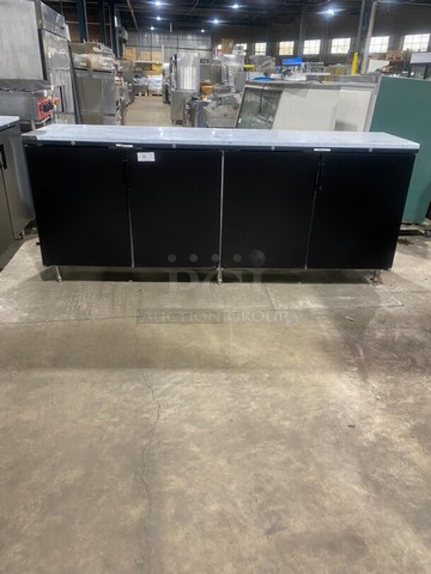AMAZING! Perlick Commercial 4 Door Bar Back Cooler! With Poly Coated Racks! All Stainless Steel! On Legs! Remote Compressor/No Compressor! Model: BR96 SN: 676683 115V 60HZ 1 Phase - Image 1 of 11