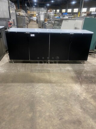 AMAZING! Perlick Commercial 4 Door Bar Back Cooler! With Poly Coated Racks! All Stainless Steel! On Legs! Remote Compressor/No Compressor! Model: BR96 SN: 676683 115V 60HZ 1 Phase