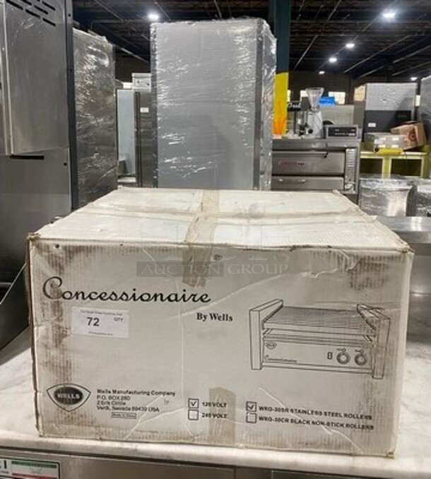 Brand New In The Box! Wells Stainless Steel Hot Dog Roller! Model WRG30SR! 120V 1 Phase! - Image 1 of 2