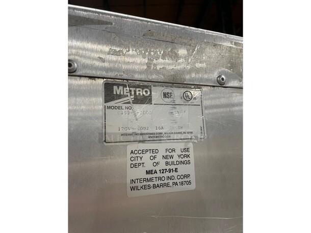 Nice! Metro Commercial Insulated Heating/Proofing Cabinet/Food Warmer! Model C199HM2000! 120V 1Phase! On Casters! - Image 5 of 8