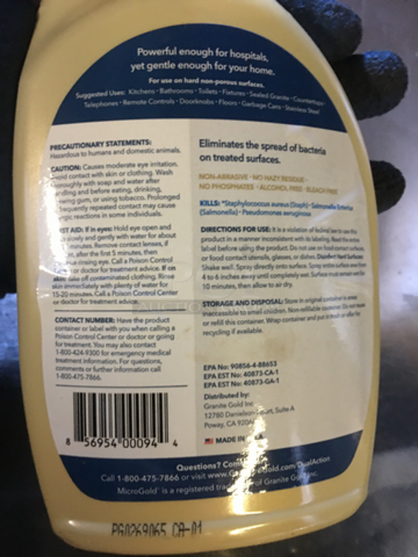 IN THE BOX! Micro Gold Dual Action Disinfectant And Antimicrobial Spray! 6 Bottles Per Box, 1 Box Per Item Number! - Image 5 of 5