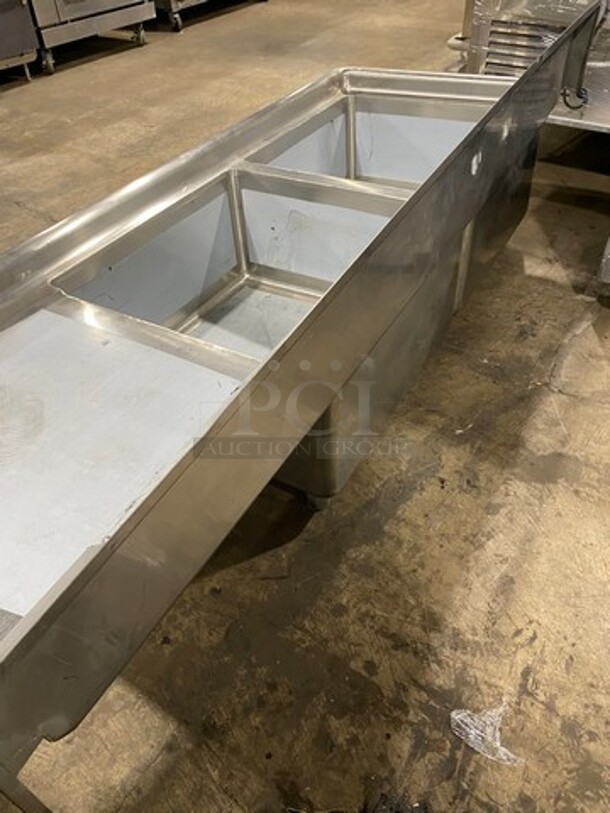 NEW! All Stainless Steel Heavy Duty 16Gage Commercial 2 Compartment Dish Washing Sink! With Back Splash!  - Image 4 of 8