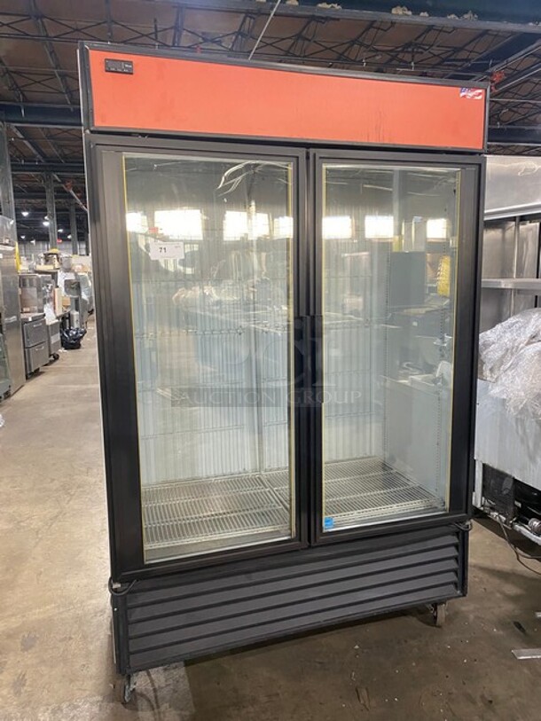 True Commercial Double Glass Door Reach In Freezer/Merchandiser! With Poly Coated Racks! On Casters! 115/208-230V 1 Phase! Model: GDM-49F SN: 7448825! - Image 1 of 9