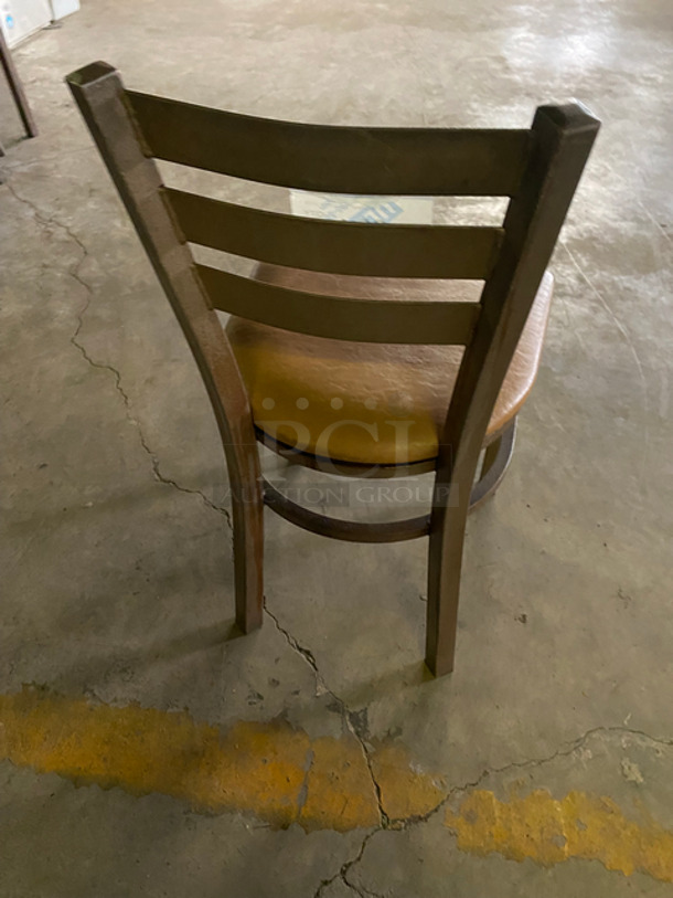 Tan Cushioned Chairs! With Brown Metal Body! 5x Your Bid! - Image 3 of 7