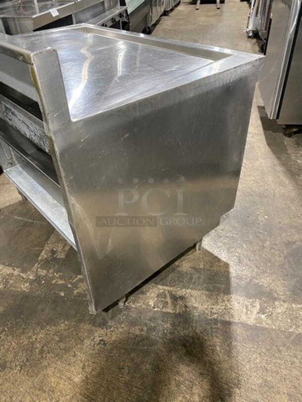 Custom Made Commercial Beverage Work Top Table/ Coffee Stand! With Back Splash! With Shelf Storage Underneath! All Stainless Steel! On Legs! - Image 4 of 6