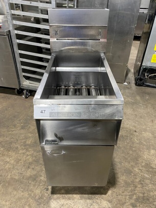 Pitco Frialator Commercial Natural Gas Powered Deep Fat Fryer! All Stainless Steel! On Legs! SN: G91MB19642 - Image 1 of 8