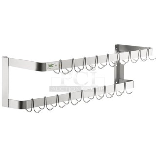 BRAND NEW SCRATCH & DENT! Regency 600SW48 48" Stainless Steel Wall Mounted Double Line Pot Rack.
