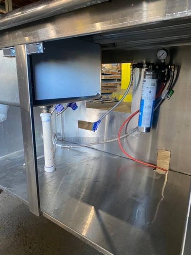 All Stainless Steel Commercial Prep Table! With Left Side Hand Sink! With 4 Door Underneath Storage Space! On Legs! - Image 6 of 9