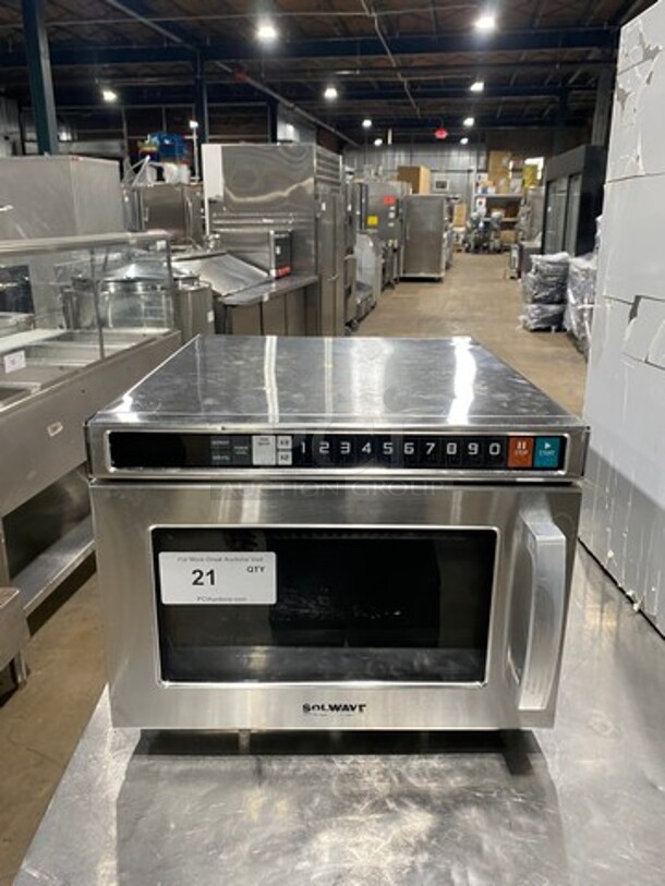 AWESOME! 2018 LATE MODEL! SOLWAVE All Stainless Steel Microwave Oven! Model 180MWHD21 Serial 180901625 208V-230V/60Hz/1 Phase  - Image 1 of 8