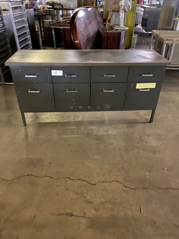 Heavy Duty 8 Drawer Filing Cabinet Table/ Work Desk! Perfect For Office!
