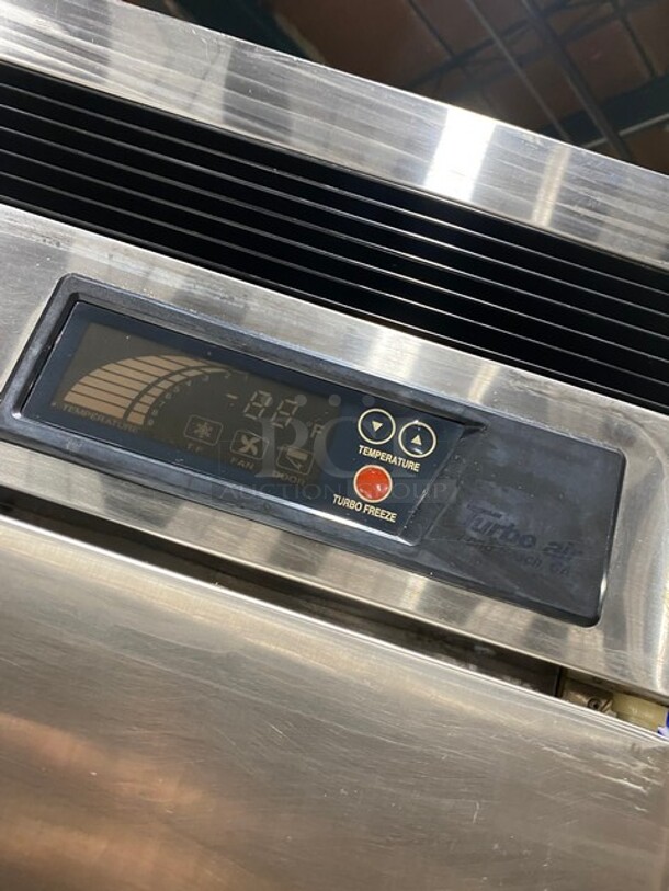 Turbo Air TSF-23SD Stainless Steel Commercial Single Door Reach In Freezer w/ Metal Racks on Commercial Casters! MODEL TSF23SD SN: BE2F0006 115V 1PH - Image 6 of 9