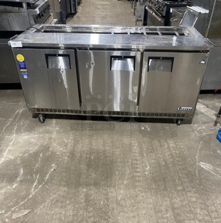 Everest Stainless Steel Sandwich/salad Prep Table! On Casters! MODEL EPBNR3 SN: BPBNR316070026 115V 1PH