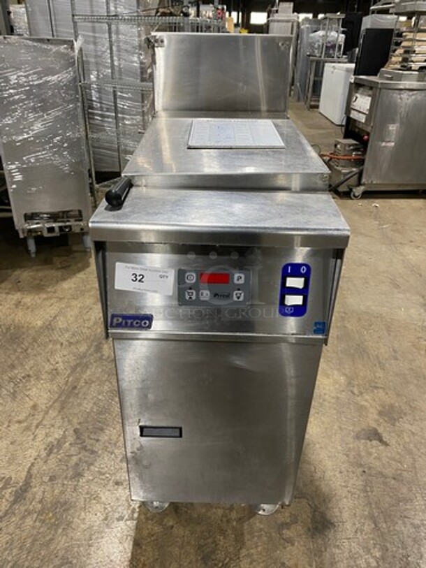 NICE! Pitco Electric Powered Commercial Pasta Cooker/Rethermalizer! With Backsplash! All Stainless Steel! On Legs! Model: SRTE SN: E19FE035279 208V 60HZ 1 Phase