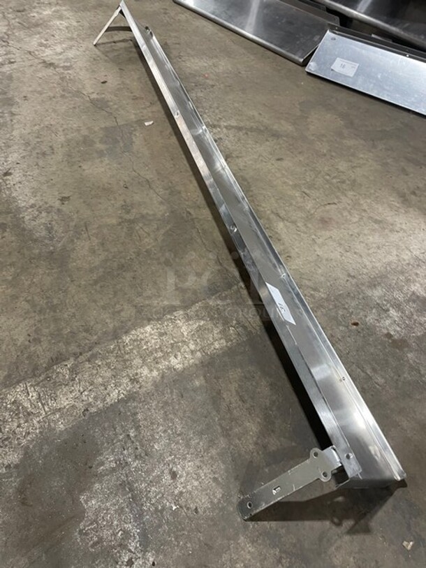 All Stainless Steel! Wall Mounted Commercial Shelf With Backsplash! - Image 3 of 4