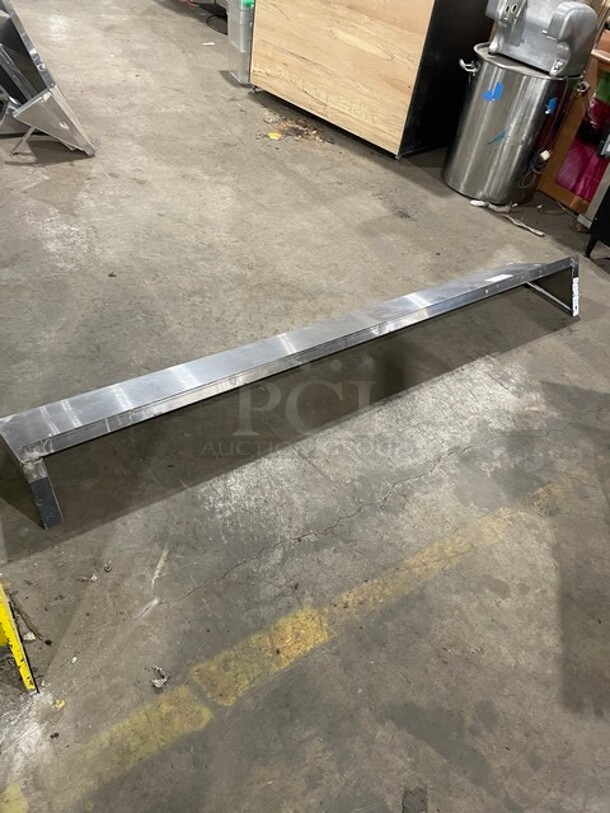 All Stainless Steel! Wall Mounted Commercial Shelf With Backsplash! - Image 3 of 5