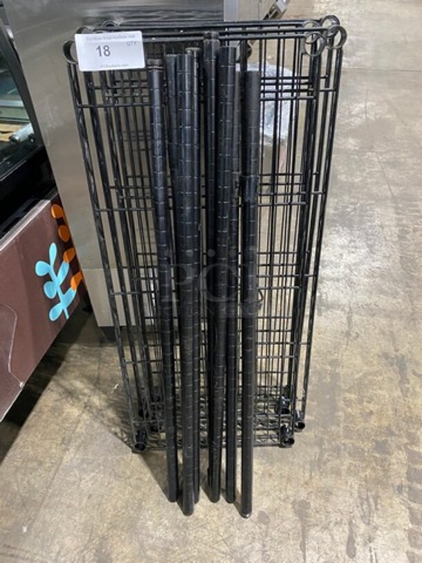 Commercial 4 Tier Shelf! With Poles! - Image 1 of 4