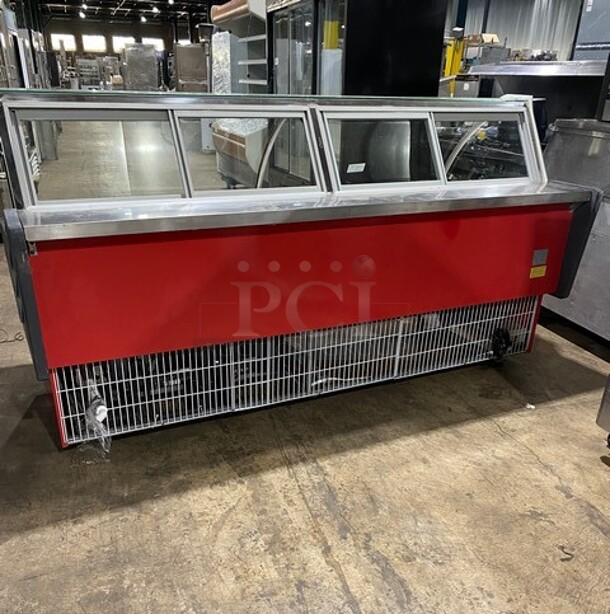 All Stainless Steel Commercial Refrigerated Deli Case! With Curved Front Glass! With Sliding Rear Access Doors!  - Image 3 of 5