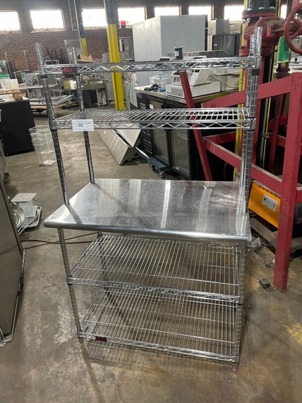Eagle Commercial Work/Prep Table! With Overhead And Underneath Storage Racks! All Stainless Steel! On Legs! - Image 1 of 6