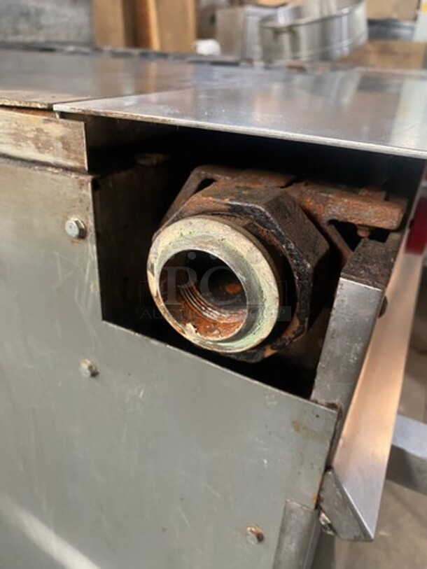 Vulcan Commercial Natural Gas Powered French Top/ Hot Plate Stove With Right Side 2 Burner! With Raised Back Splash! With Oven Underneath! All Stainless Steel! On Legs! Model: GH7245 SN: 481109901AT - Image 12 of 12