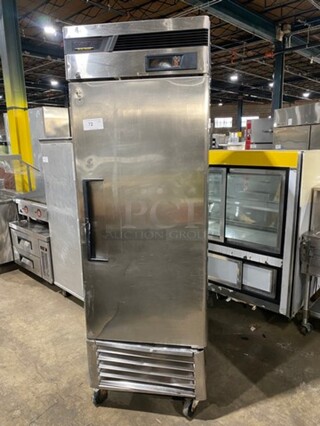 Turbo Air Commercial Single Door Reach In Freezer! With Poly Coated Racks! Solid Stainless Steel! On Casters! Model: TSF23SD SN: DF23106030 115V 60HZ 1 Phase