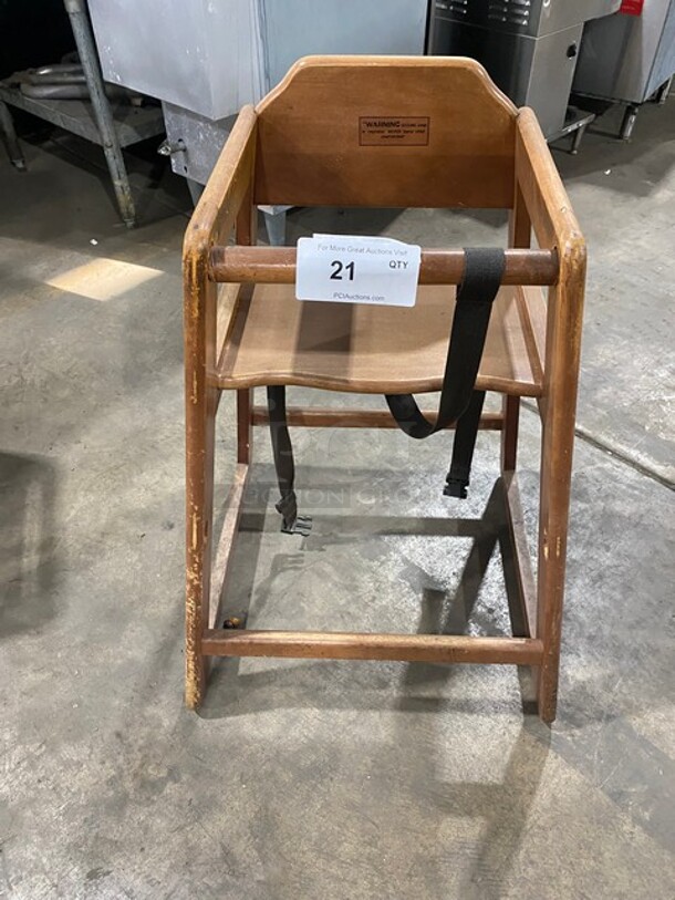 Wooden Highchair! With Child Safety Straps! - Image 1 of 7