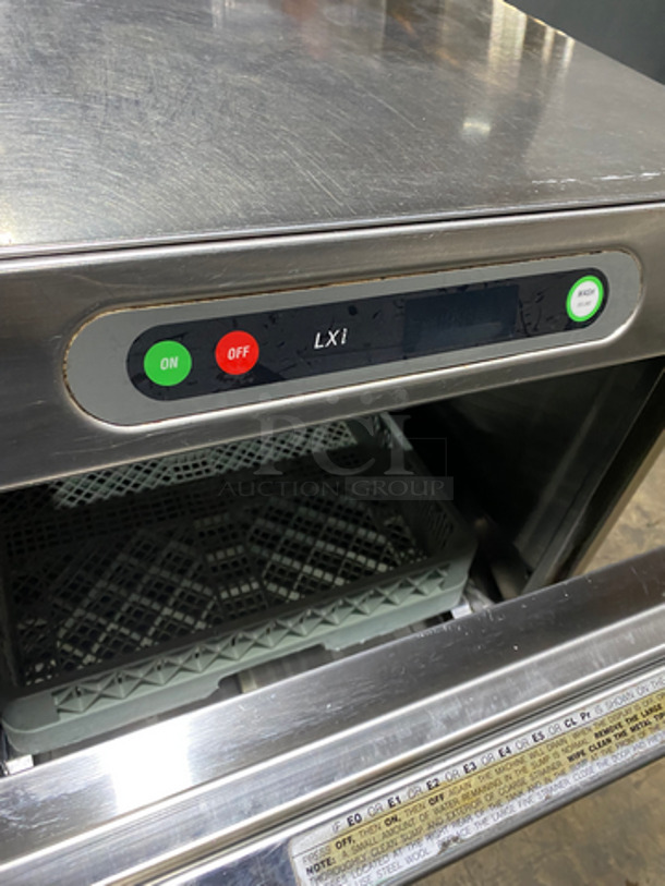 NICE! Hobart Commercial Under The Counter Heavy Duty Dishwasher! With Poly Dish Rack! All Stainless Steel! Model: LXIH SN: 231140521 120/208-240V 60HZ 1 Phase - Image 8 of 9