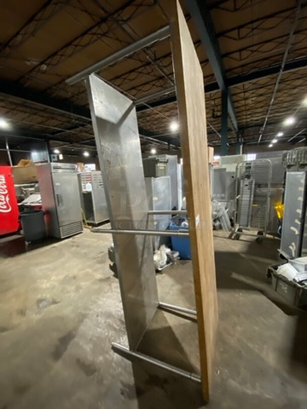 Commercial Butcher Block Table! With Storage Space Underneath! Stainless Steel Body! On Legs! - Image 2 of 4