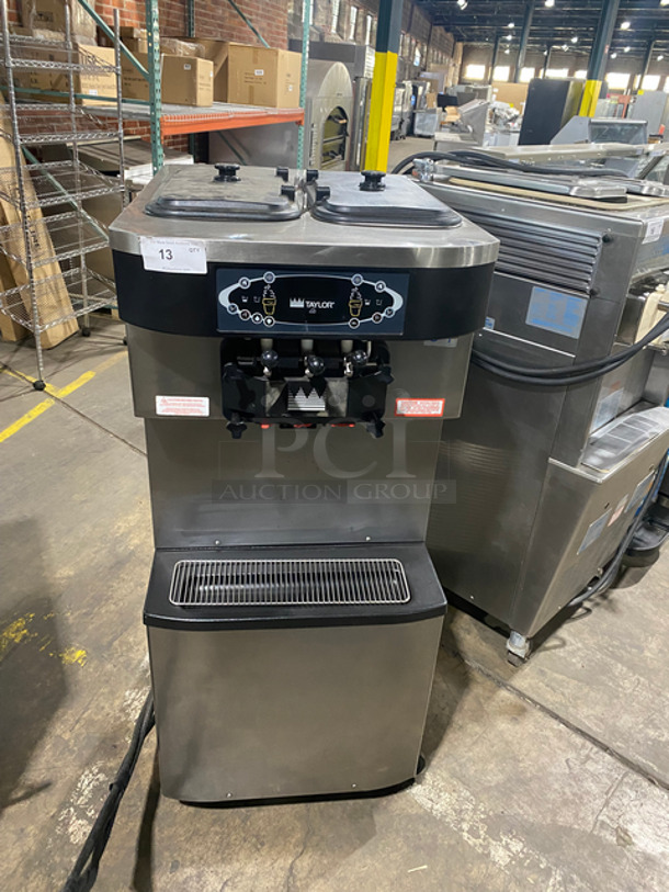 WOW! Taylor Crown Commercial 3 Handle Soft Serve Ice Cream Machine! All Stainless Steel! On Casters! Model: C713-33 SN: K8055484 208/230V 60HZ 3 Phase