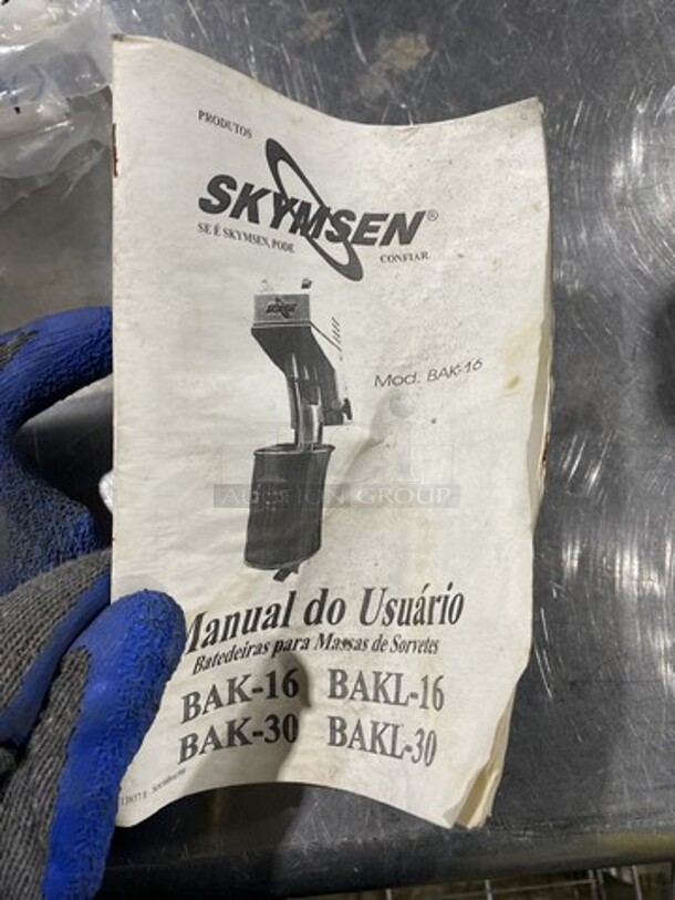 Never Used! Skysmen Counter Automatic Ice Cream Mixer! Model BAK16! 115V 1 Phase! - Image 7 of 7