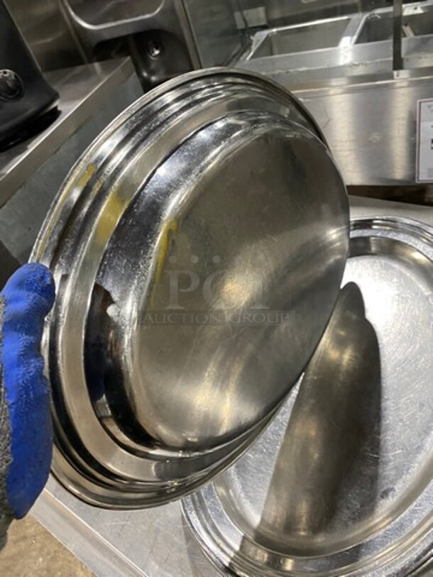 STAINLESS STEEL SERVING FOOD TRAYS, 5X YOUR BID! - Image 3 of 3
