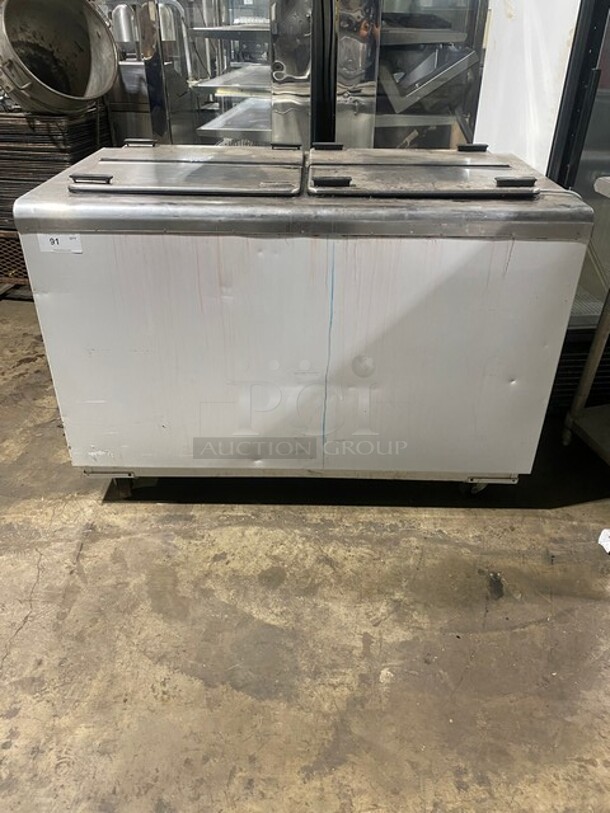 Kelvinator Commercial 4 Door Ice Cream Freezer/Dipping Cabinet! All Stainless Steel Top! On Casters! - Image 1 of 9