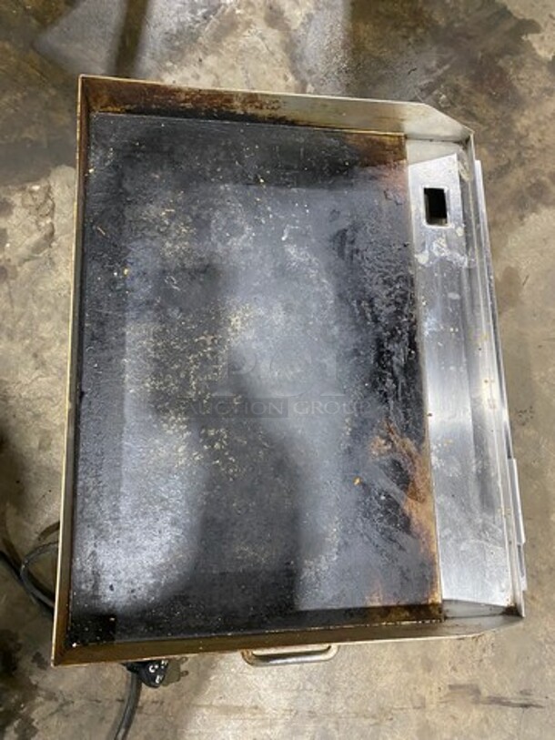 TopKitch Commercial Countertop Electric Powered Flat Top Griddle! With Back And Side Splashes! All Stainless Steel! On Small Legs! WORKING WHEN REMOVED! Model: EG24B 240V - Image 5 of 8