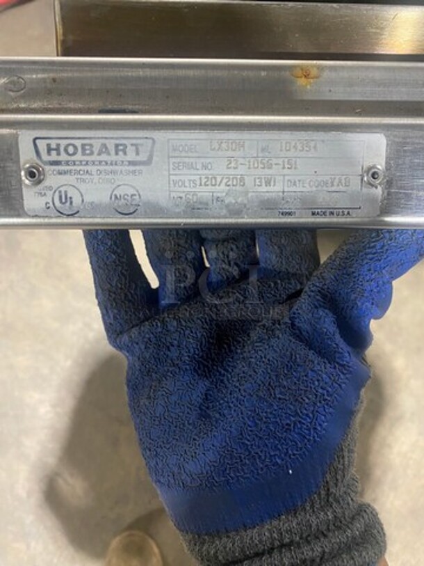 Hobart Commercial Under The Counter Heavy Duty Dishwasher! All Stainless Steel! Model: LX30H SN: 231056151 120/208V 60HZ 1 Phase - Image 6 of 9